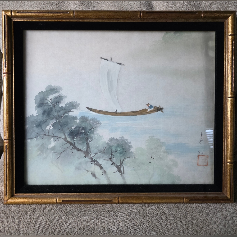 Antique Chinese Painting on Silk. Early 1900s